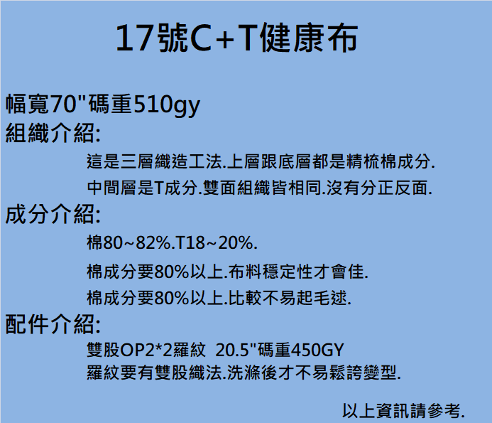 C+T健康布介紹